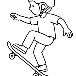 Desenho de Skate para colorir e imprimir: número 6