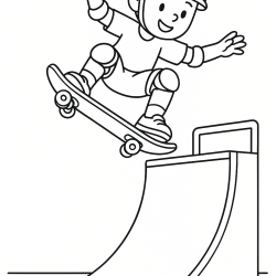 Desenho de Skate para colorir e imprimir: número 7
