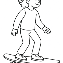 Desenho de Skate para colorir e imprimir: número 8