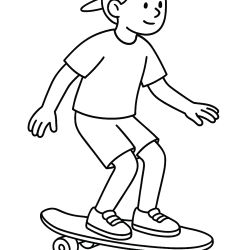 Desenho de Skate para colorir e imprimir: número 9