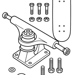 Desenho de Skate para colorir e imprimir: número 10
