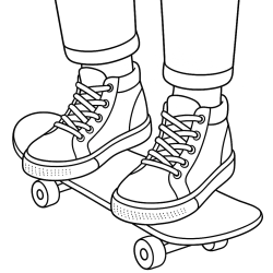 Desenho de Skate para colorir e imprimir: número 12