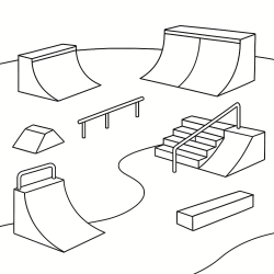 Desenho de Skate para colorir e imprimir: número 13