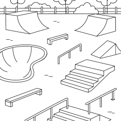 Desenho de Skate para colorir e imprimir: número 14