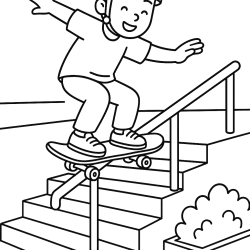 Desenho de Skate para colorir e imprimir: número 15