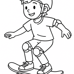 Desenho de Skate para colorir e imprimir: número 18