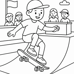 Desenho de Skate para colorir e imprimir: número 19