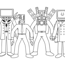 Desenho de Skibidi Toilet para colorir e imprimir: número 7