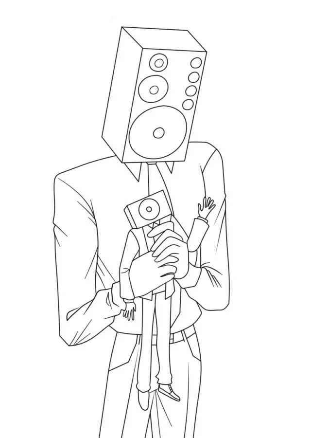 Desenho de Skibidi Toilet para colorir e imprimir: número 8