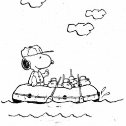 Desenho de Snoopy para colorir e imprimir: número 1