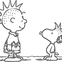 Desenho de Snoopy para colorir e imprimir: número 4