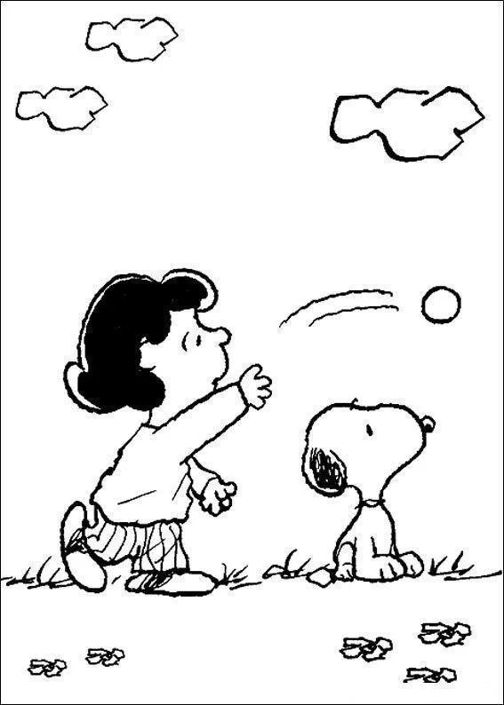 Desenho de Snoopy para colorir e imprimir: número 6
