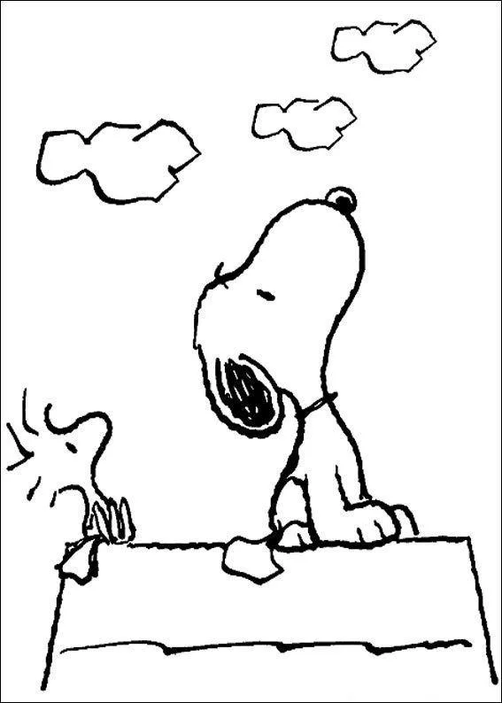 Desenho de Snoopy para colorir e imprimir: número 7