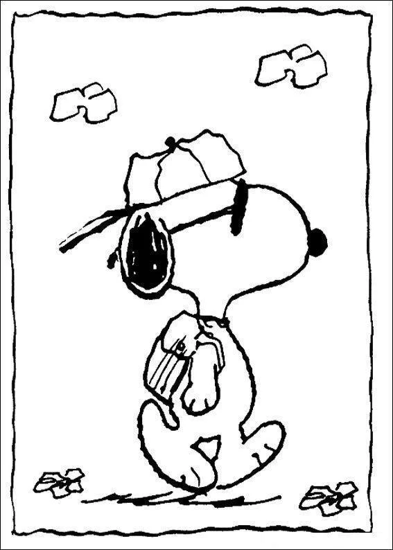 Desenho de Snoopy para colorir e imprimir: número 9