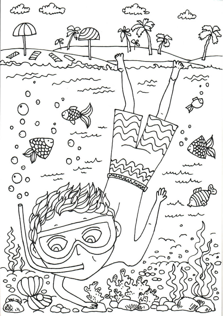 Desenho de Sob O Mar para colorir e imprimir: número 3