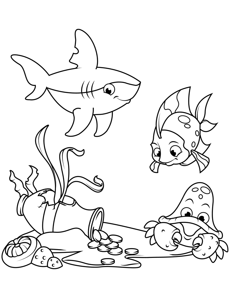Desenho de Sob O Mar para colorir e imprimir: número 6