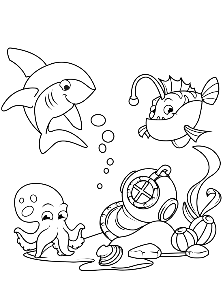 Desenho de Sob O Mar para colorir e imprimir: número 7