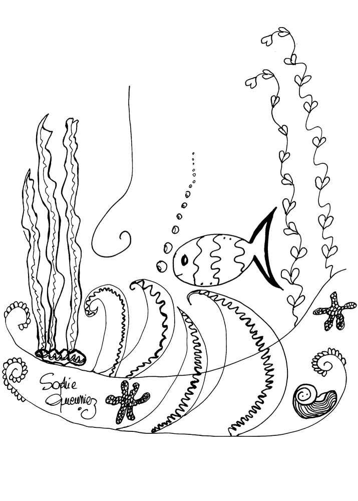 Desenho de Sob O Mar para colorir e imprimir: número 18