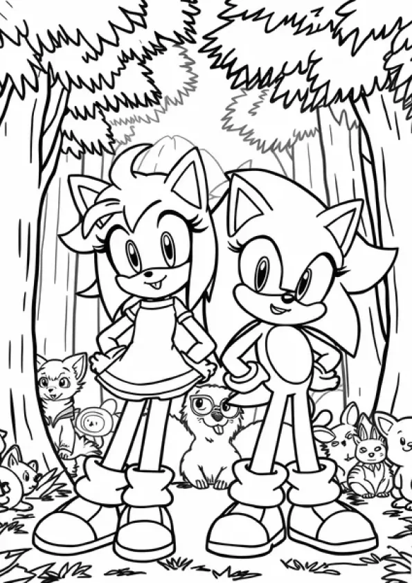 Desenho de Sonic para colorir e imprimir: número 3