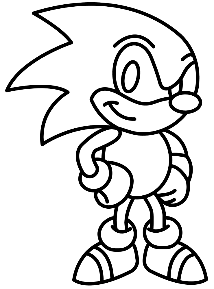 Desenho de Sonic para colorir e imprimir: número 4