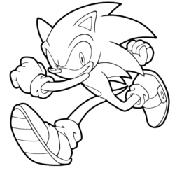 Desenho de Sonic para colorir e imprimir: número 5