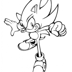 Desenho de Sonic para colorir e imprimir: número 6