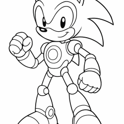 Desenho de Sonic para colorir e imprimir: número 7