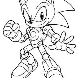 Desenho de Sonic para colorir e imprimir: número 8