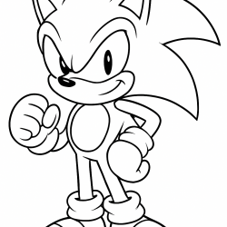 Desenho de Sonic para colorir e imprimir: número 9