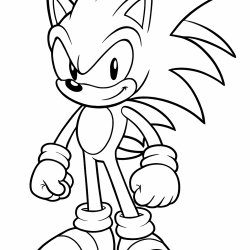 Desenho de Sonic para colorir e imprimir: número 10
