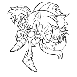 Desenho de Sonic para colorir e imprimir: número 15