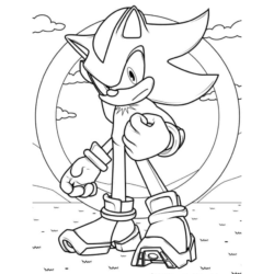 Desenho de Sonic para colorir e imprimir: número 18