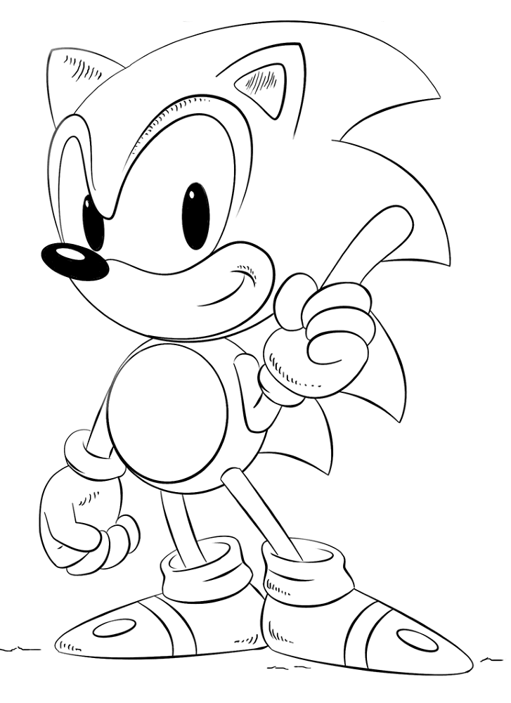 Desenho de Sonic para colorir e imprimir: número 21