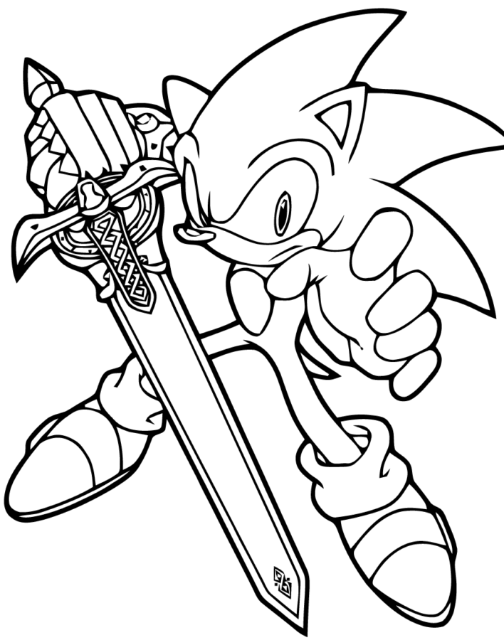 Desenho de Sonic para colorir e imprimir: número 25