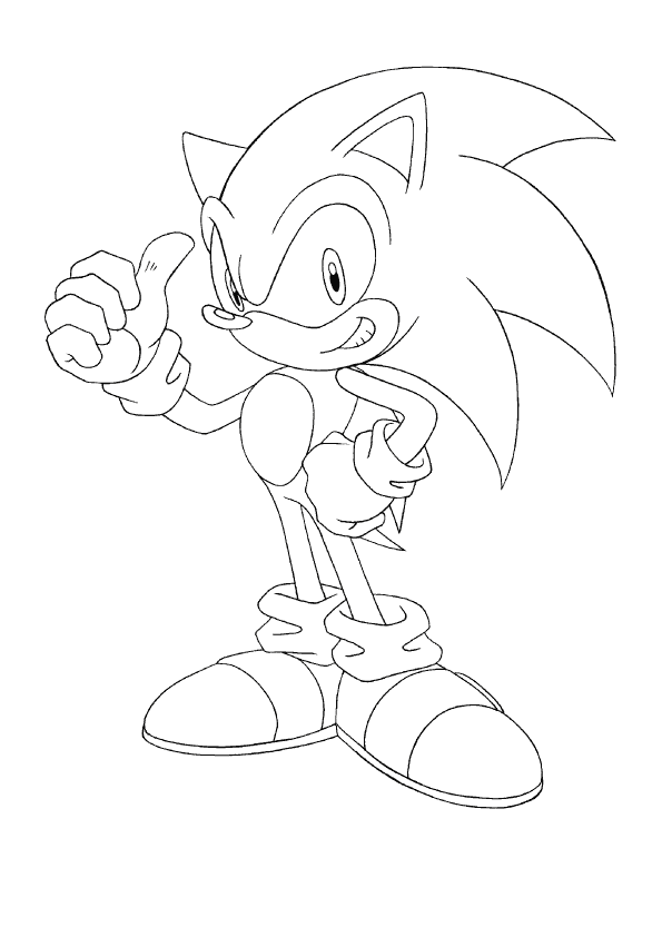 Desenho de Sonic para colorir e imprimir: número 27