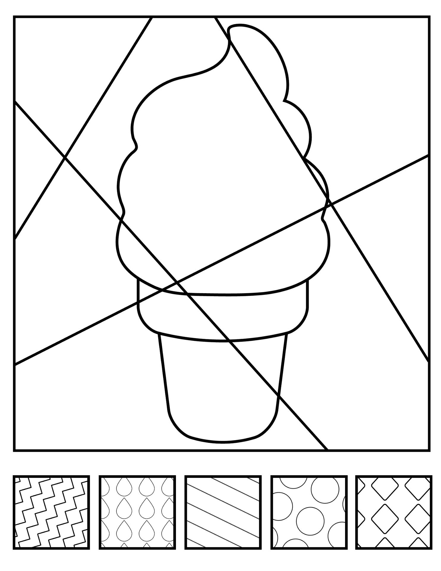 Desenho de Sorvetes para colorir e imprimir: número 3