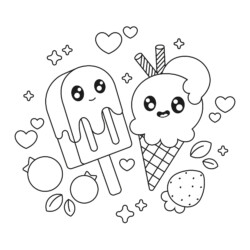 Desenho de Sorvetes para colorir e imprimir: número 5