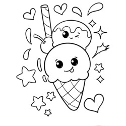 Desenho de Sorvetes para colorir e imprimir: número 6