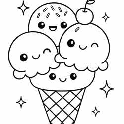 Desenho de Sorvetes para colorir e imprimir: número 12