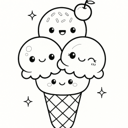 Desenho de Sorvetes para colorir e imprimir: número 13