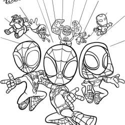 Desenho de Spidey e Seus Amigos Espetaculares para colorir e imprimir: número 1
