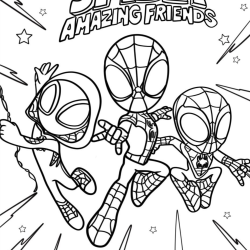 Desenho de Spidey e Seus Amigos Espetaculares para colorir e imprimir: número 4