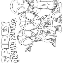 Desenho de Spidey e Seus Amigos Espetaculares para colorir e imprimir: número 7