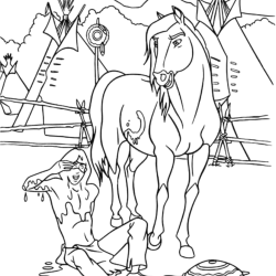 Desenho de Spirit para colorir e imprimir: número 4