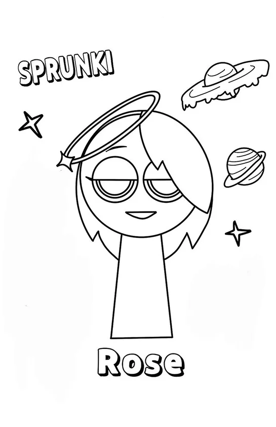 Desenho de Sprunki para colorir e imprimir: número 1