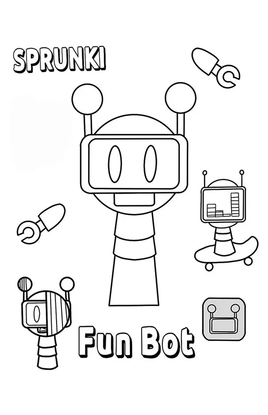 Desenho de Sprunki para colorir e imprimir: número 3