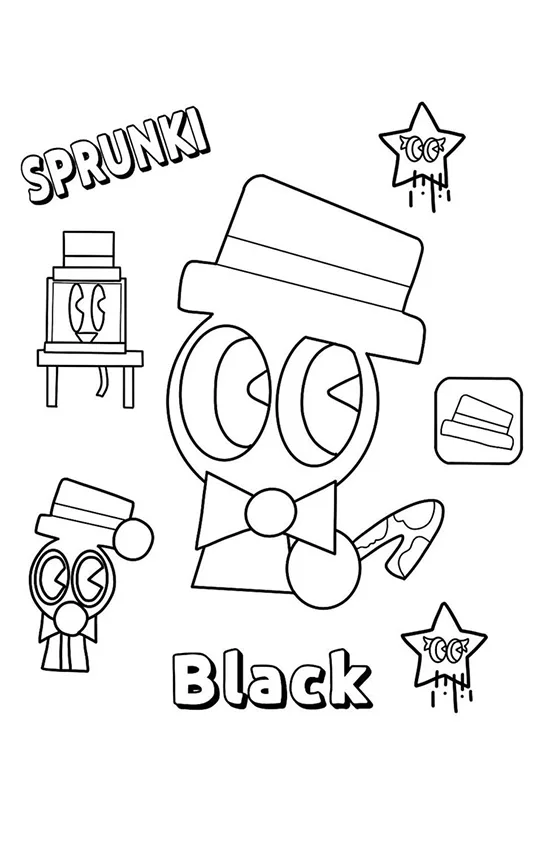Desenho de Sprunki para colorir e imprimir: número 6