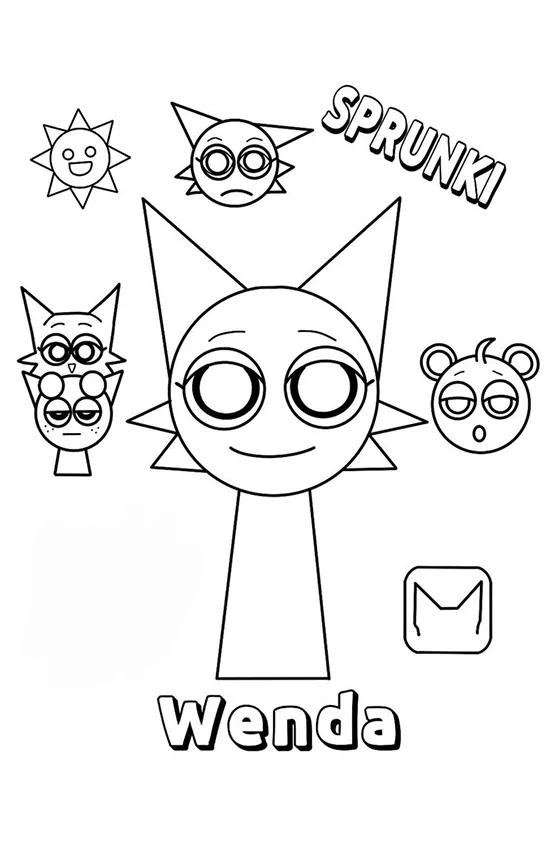 Desenho de Sprunki para colorir e imprimir: número 8