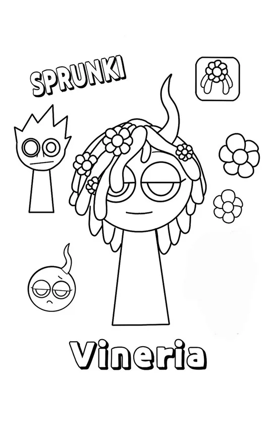 Desenho de Sprunki para colorir e imprimir: número 10
