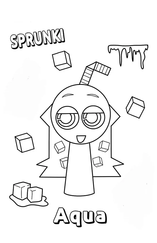 Desenho de Sprunki para colorir e imprimir: número 12